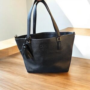 Tory Burch Black Leather Tote Bag